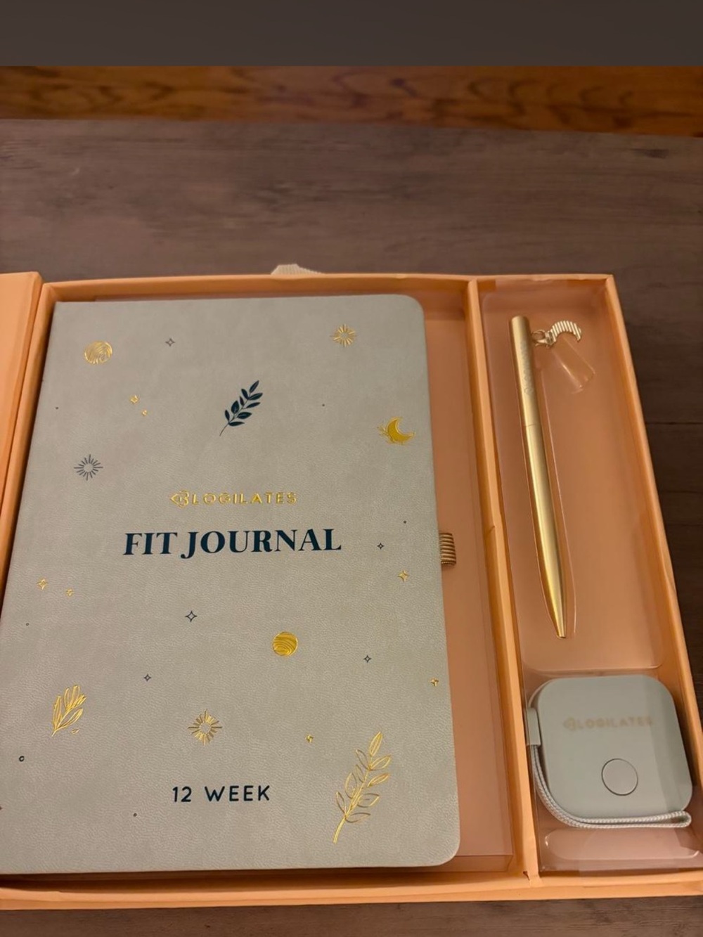 Fit Journal 12-Week Planner in Light Gray with Gold Accents by GloAlates
